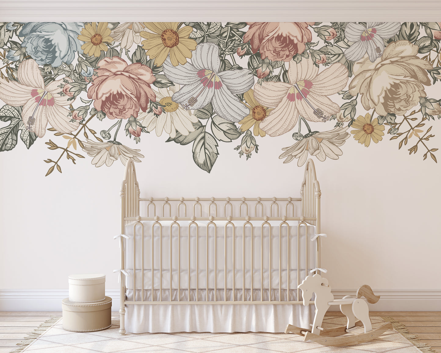 Wall Decal Border Camila Vintage Flowers