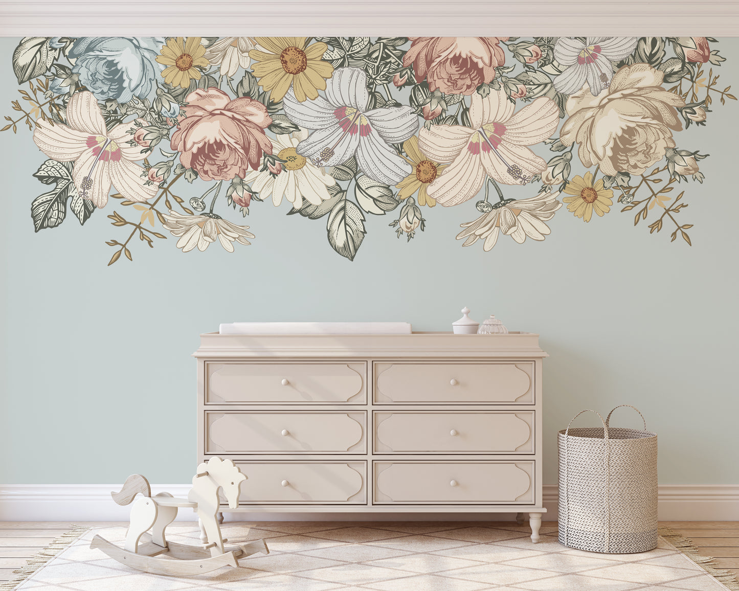 Wall Decal Border Camila Vintage Flowers