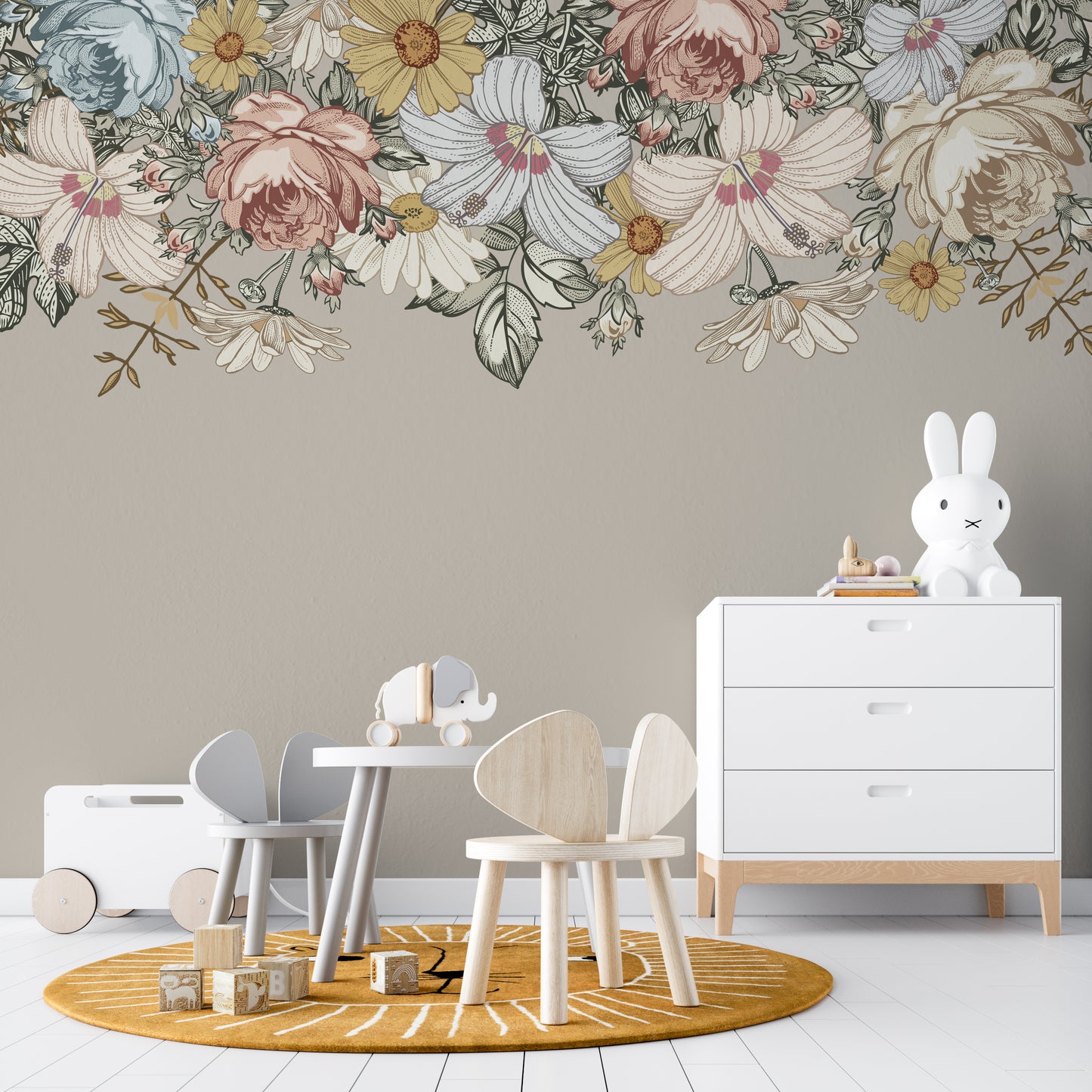 Wall Decal Border Camila Vintage Flowers